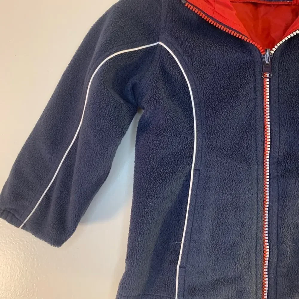 TOMMY HILFIGER Boy’s Red/White/Blue Reversible Zip Up Jacket / Size: Small 5-6